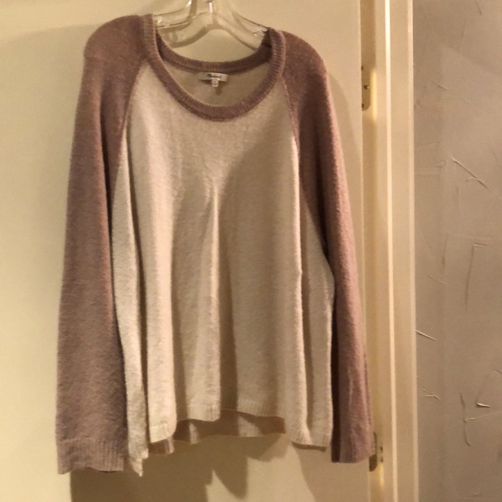 Madewell Colorblock Allister Pullover Sweater in the Coziest alpaca yarn